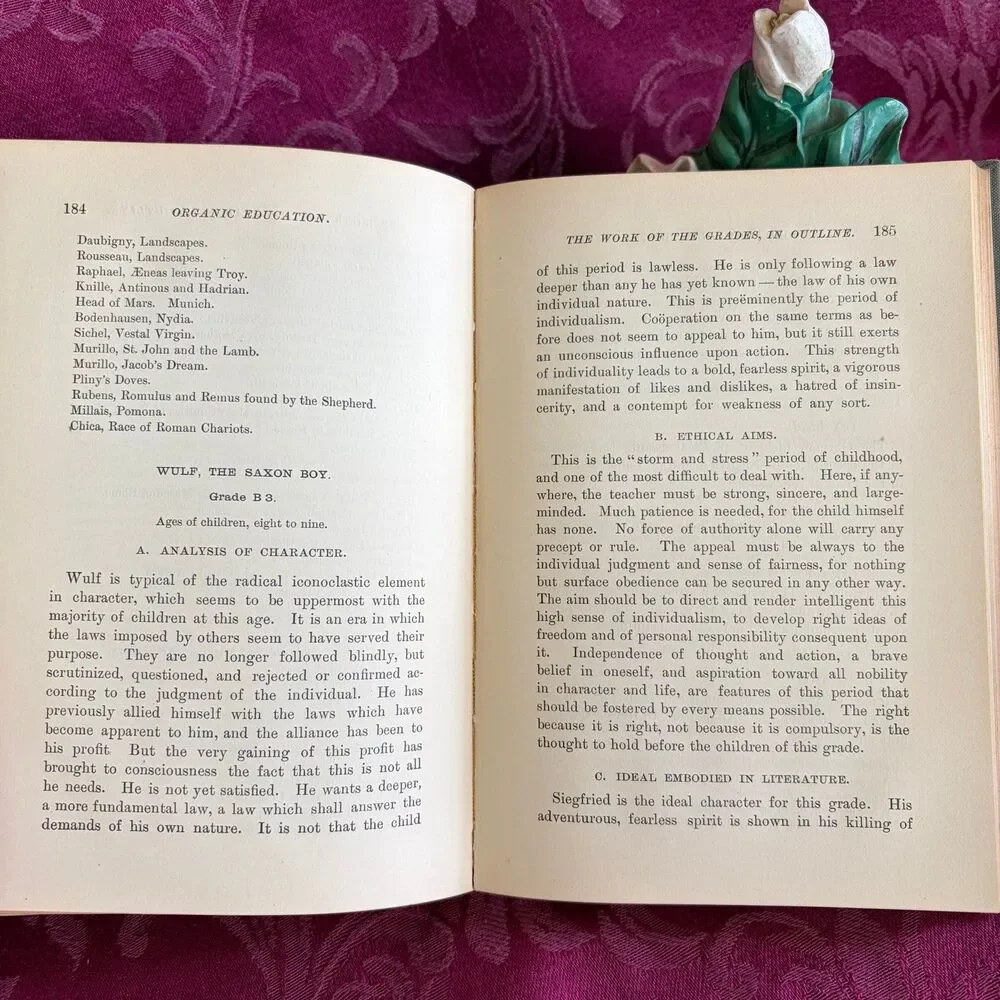 1899 Organic Education by Harriet M. Scott, Antique School Book, D. C. Heath